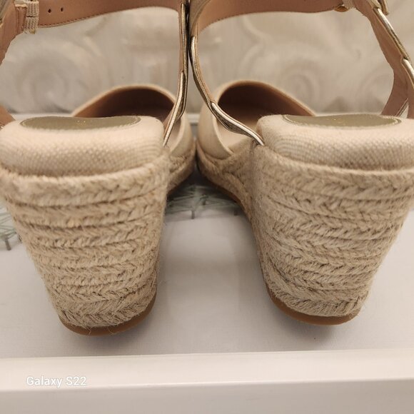 Cole Haan CF Espadrille Wedges. Natural linen/gold. NIB. Size 8.5 - Picture 6 of 10